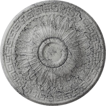 Ekena Millwork Randee Ceiling Medallion (Fits Canopies up to 3 7/8"), 20"OD x 1 3/8"P, Ultra Pure White Crackle CM20HAUWC